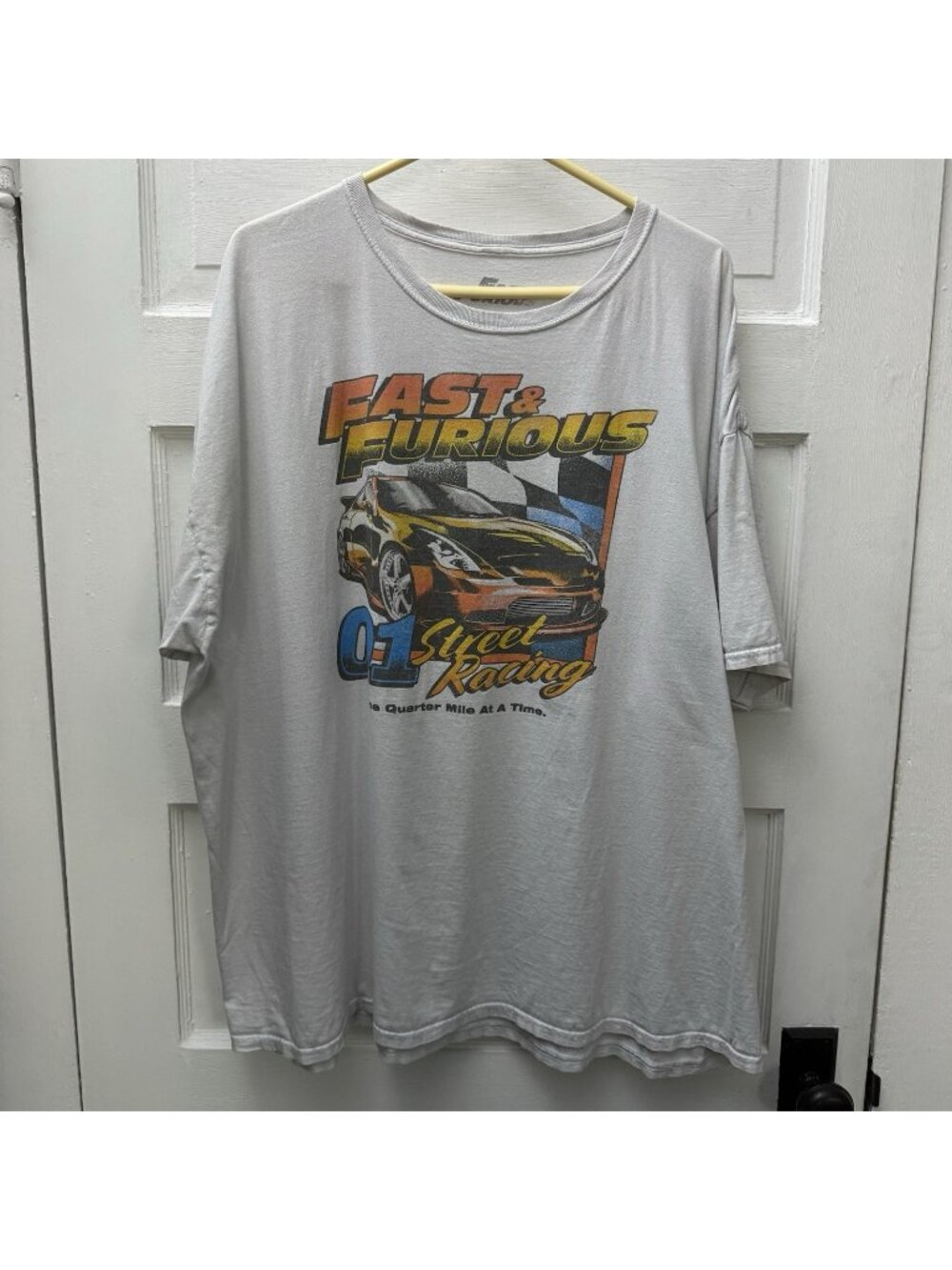 Fast & Furious Street Racing Graphic T-Shirt Gray 3XL Movie Car Racing Tee
